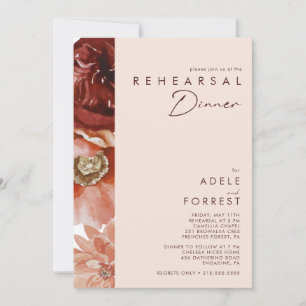 Marsala Autumn Floral   Blush repesial Dinner Kaart