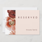 Marsala Autumn Floral | Blush Reserved Sign (Voorkant)
