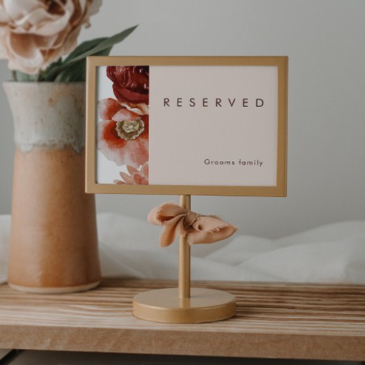 Marsala Autumn Floral | Blush Reserved Sign
