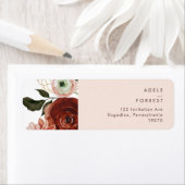 Marsala Autumn Floral | Blush Return Address Label (Insitu)