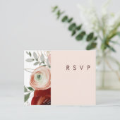 Marsala Autumn Floral Blush Song Request RSVP Card Briefkaart (Staand voorkant)