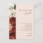 Marsala Autumn Floral | Blush Weddenschap goed Informatiekaartje (Voorkant)