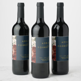 Marsala Autumn Floral | Etiket voor marinevrouwwij