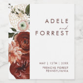 Marsala Autumn Floral | Etiket witte wijn (Enkel label)