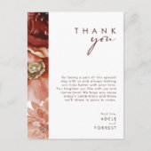 Marsala Autumn Floral | Hartelijk dank Briefkaart (Voorkant)