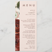 Marsala Autumn Floral | Menu Blinde bruiloft (Voorkant)