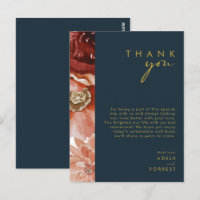 Marsala Autumn Floral | Navy Dankkaart