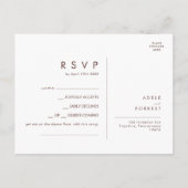 Marsala Autumn Floral Navy Song Request RSVP Card Briefkaart (Achterkant)