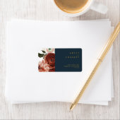 Marsala Autumn Floral | RSVP-adres Navy Wedding RS Etiket (Insitu)