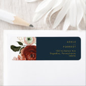 Marsala Autumn Floral | Terugzendadres marine Etiket (Insitu)