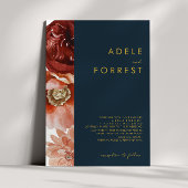 Marsala Autumn Floral | Uitnodiging tot weddenscha