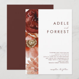 Marsala Autumn Floral | Uitnodiging tot weddenscha