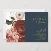 Marsala Autumn Floral | Vrijgezellenfeest van de m Kaart (Voorkant)