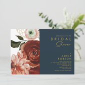 Marsala Autumn Floral | Vrijgezellenfeest van de m Kaart (Staand voorkant)