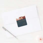 Marsala Autumn Floral | Welkom bij het marineswedd Vierkante Sticker (Envelop)