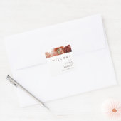 Marsala Autumn Floral | Welkom bij White Wedding Vierkante Sticker (Envelop)