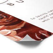 Marsala Autumn Floral | White Deze kaarsbranden Poster (Hoek)