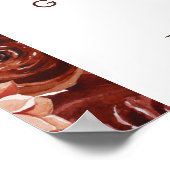 Marsala Autumn Floral | White Kaarten en Cadeaus B Poster (Hoek)