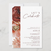 Marsala Autumn Floral | White Let's Celebrate Kaart (Voorkant)