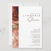 Marsala Autumn Floral | White Lingerie Shower Kaart (Voorkant)