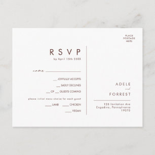 Marsala Autumn Floral White Menu Keuze RSVP-kaart