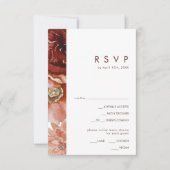 Marsala Autumn Floral White Menu Keuze RSVP-kaart (Voorkant)