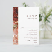 Marsala Autumn Floral White Menu Keuze RSVP-kaart (Staand voorkant)