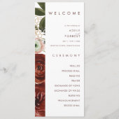Marsala Autumn Floral | White Wedding Programme Programmakaart (Voorkant)