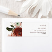 Marsala Autumn Floral | Wit-adreslabel Etiket (Insitu)