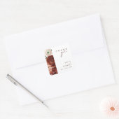 Marsala Autumn Floral | Wit dank je bruiloft Vierkante Sticker (Envelop)