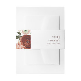 Marsala Autumn Floral | wit Uitnodigingen Wikkel