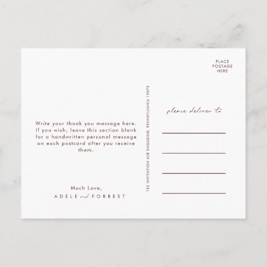 Marsala Autumn Floral | Witte bruiloft Hartelijk d Briefkaart (Achterkant)