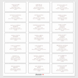 Marsala Autumn Floral | Witte gastAdresetiketten Sticker