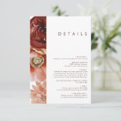 Marsala Autumn Floral | Witte gegevens Informatiekaartje (Staand voorkant)