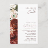 Marsala Autumn Floral | Witte lijst van evenemente Informatiekaartje (Voorkant)