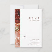 Marsala Autumn Floral | Witte RSVP-kaart RSVP Kaartje (Voorkant)