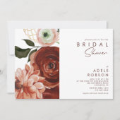 Marsala Autumn Floral | Witte Vrijgezellenfeest Kaart (Voorkant)