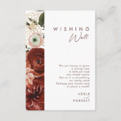 Marsala Autumn Floral | Witte weddenschappen Informatiekaartje (Voorkant)