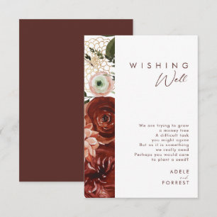 Marsala Autumn Floral   Witte weddenschappen Informatiekaartje