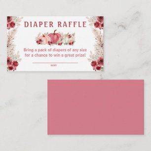 Marsala Baby shower Luier Raffle Kaart