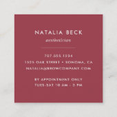 Marsala Berry Botanical Wreath Vierkante Visitekaartje (Achterkant)