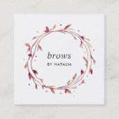 Marsala Berry Botanical Wreath Vierkante Visitekaartje (Voorkant)