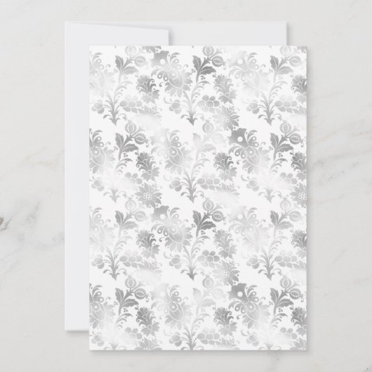Marsala, Black en Silver Floral Virtual Wedding Kaart (Achterkant)