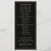 Marsala Black Floral Wedding Programme Programmakaart (Achterkant)