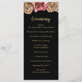 Marsala Black Floral Wedding Programme Programmakaart (Voorkant)