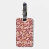 Marsala bladerenpatroon bagagelabel (Achterkant verticaal)