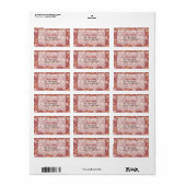 Marsala bladerenpatroon etiket (Full Sheet)