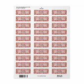 Marsala bladerenpatroon etiket (Full Sheet)