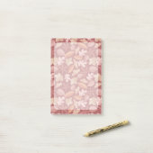 Marsala bladerenpatroon post-it® notes (Op bureau)