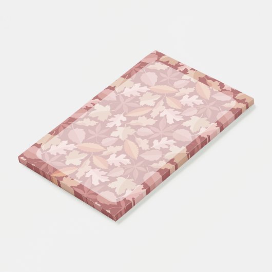 Marsala bladerenpatroon post-it® notes (Schuin)